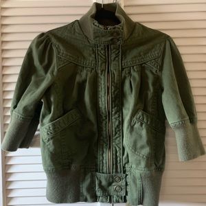 Forever 21 army green crop jacket